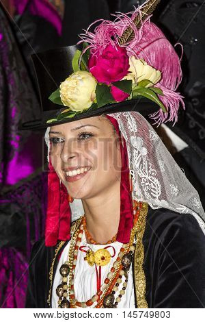 QUARTU S.E., ITALY - September 20, 2015: So dressed in Quartu - parade of costumes and abbigliiamento period - Sardinia