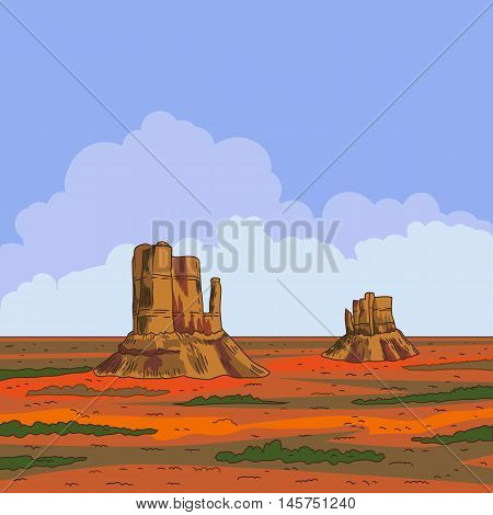 west prairie canyon landscape arizona Vector illustration