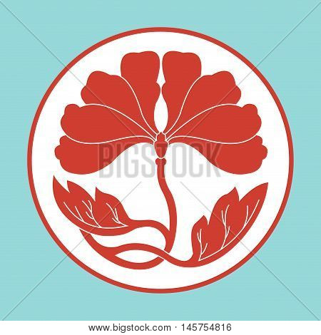 Flowers Lotus Flat Simlpe Pattern Vector Illustraton