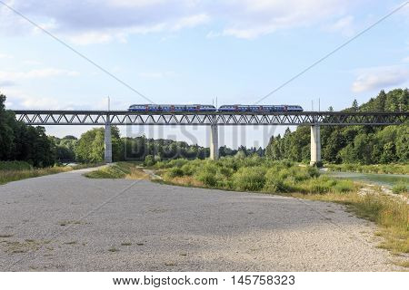 A bridge at the isar in munich Germany