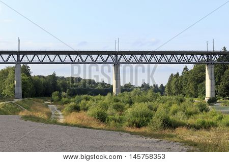 A bridge at the isar in munich Germany