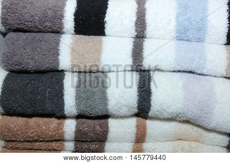 Stacked towels in a luxerious Retail  store