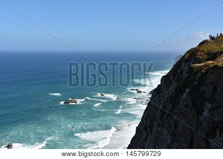 View from Roca Cape (westernmost point in continental Europe) in Portugal