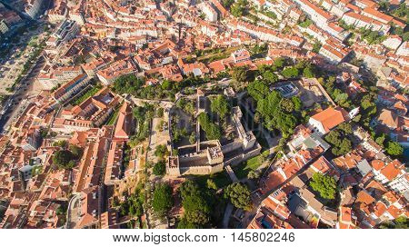 Castle of Saint George Lisbon Portugal aerial view