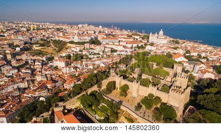 Castle of Saint George and Tagus river Lisbon