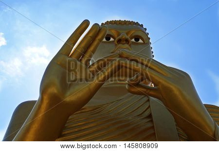 Statue of Golden Buddah in Dambulla, Sri Lanka.