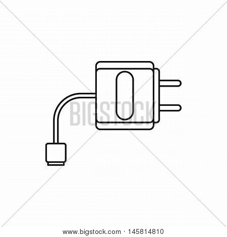 Electronic cigarette USB cable charge icon in outline style isolated on white background vector illustration