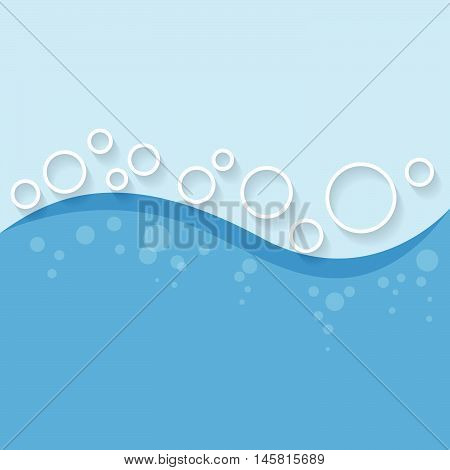 Vector water background with drop and waves
