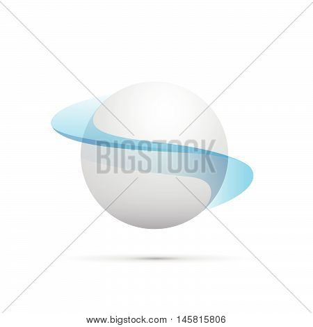 Vector abstract shape of a sphere, white background