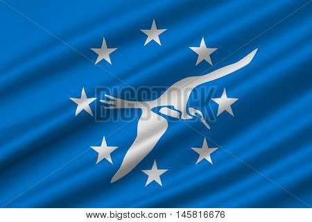 Flag of Corpus Christi is a coastal city in the South Texas United States. 3D illustration