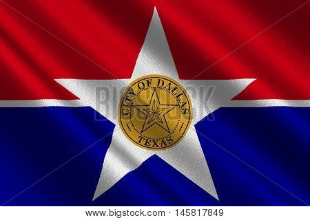 Flag of Dallas is a major city in the state of Texas United States. 3D illustration