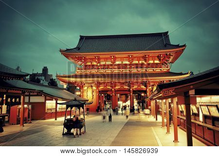 TOKYO, JAPAN - MAY 15: Historical architecture in temple on May 15, 2013 in Tokyo. Sensoji Temple, founded in 645 CE, making it the oldest temple in Tokyo.