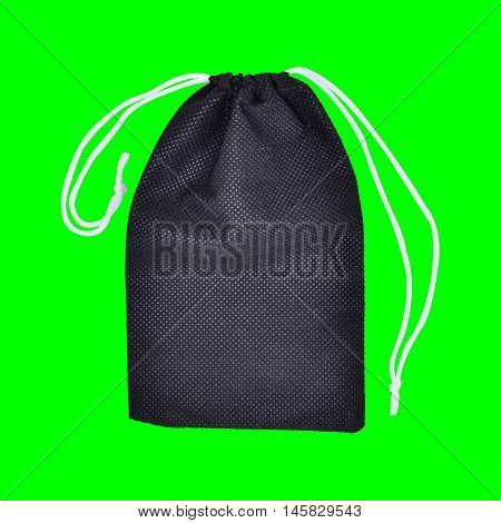 Black Bags White Rope Fabric on green screen