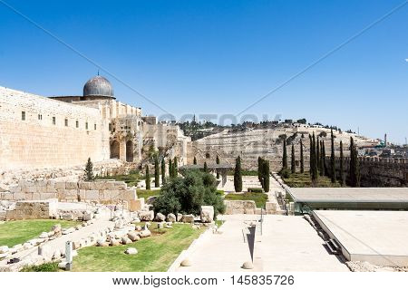 ancient IERUSALIM. old streets and temple. cityscape