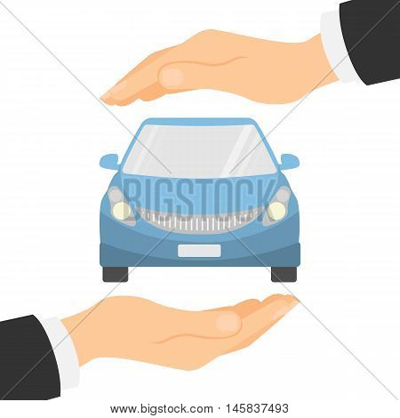 Car insurance concept. Insurance company. Guaranty of preservation, repair and protection.