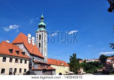 Cesky Krumlov, Czech republic - July 9, 2015: Ex - church of saint Jost