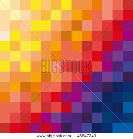 Vector background seascape mosaic with colored pixel
