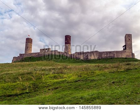 Ruins of medieval castle in Checiny, Poland