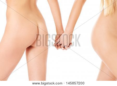Hands of woman holding together