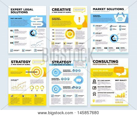 Vector Collection Of Corporate Business Template Infographic With Objects, Chart, Graph, Icons, Head