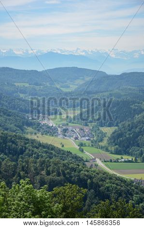 Uetliberg Hill look point in Zurich, Switzerland