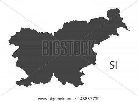 Slovenia grey map isolated vector high res