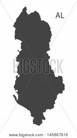 Albania grey map isolated vector high res