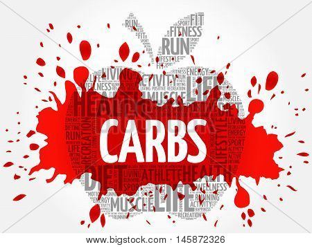 Carbs apple word cloud concept, presentation background