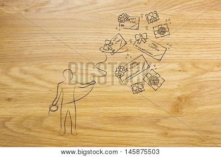 Person With Lasso Catching Free Coupons, Client Rewards