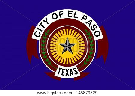 Flag of El Paso in Texas United States