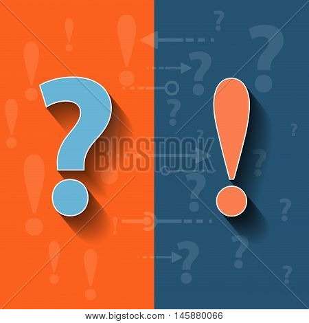 Vector Concept of doubt and certainty in flat design