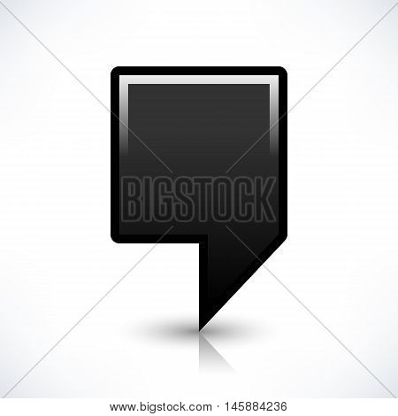 Blank map pin location sign rounded square shape icon with gray shadow and gradient reflection isolated on white background in simple flat style. Web design element save in vector illustration 8 eps