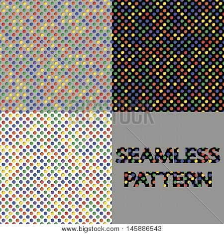 Colored circles. Set of simple seamless pattern