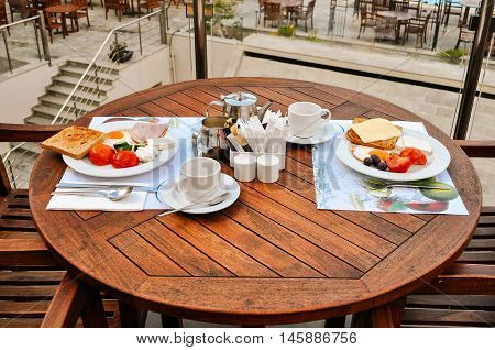 Summer Breakfast For Two In A Cafe