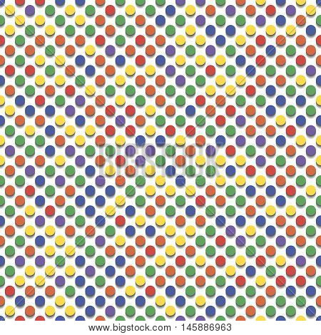 Colored circles with shadow. Simple seamless pattern