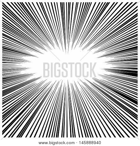 illustration vector abstract manga speed motion thick black starburst straight lines