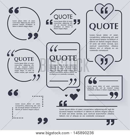 Quote blank template. Design elements circle business card paper sheet information text for your design.