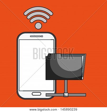 samrtphone wifi connected vector illustration eps 10