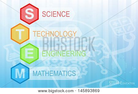 STEM Education Background. Science Technology Engineering Mathematics.