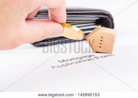 House and coin invesment and realestate cconcept