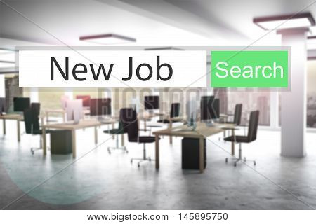 websearch new job green search button modern office 3D Illustration