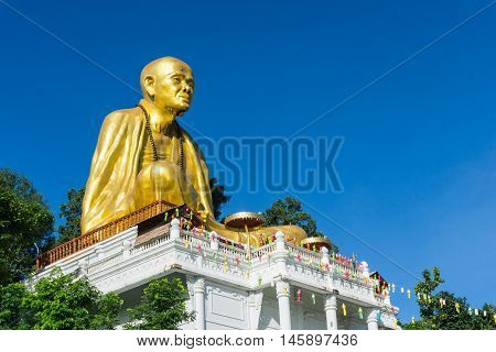 Giant image of Buddha at Wat Doi Ti Lam-Phun in Thailand