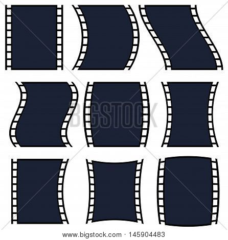Film Strip Illustration For Photography Concepts. Set Of Several Elements.