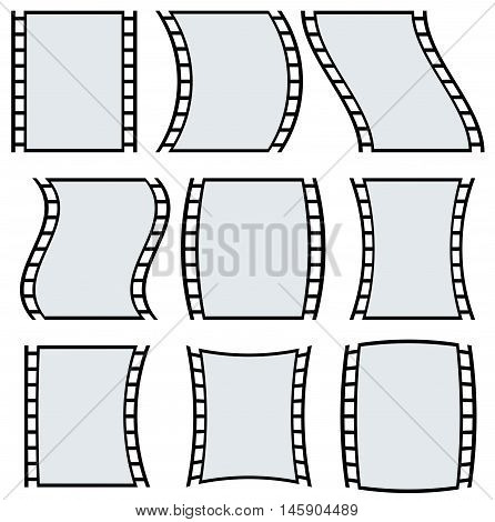 Film Strip Illustration For Photography Concepts. Set Of Several Elements.