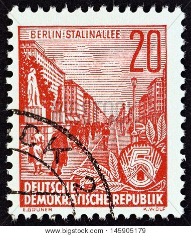 GERMAN DEMOCRATIC REPUBLIC - CIRCA 1955: A stamp printed in Germany from the 