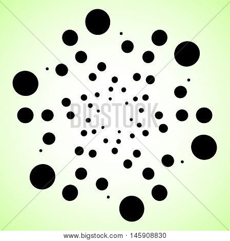 Dotted, Circles Circular Element, Abstract Monochrome Motif
