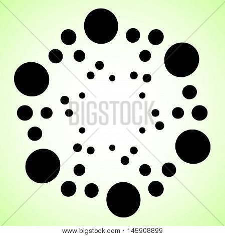 Dotted, Circles Circular Element, Abstract Monochrome Motif