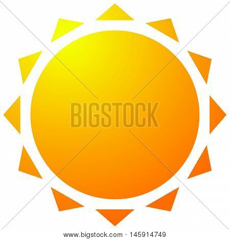 Sun With Corona Icon. Simple Geometric Clip Art.