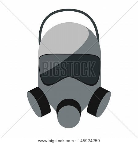 flat vector icon of gas mask isolated on white background