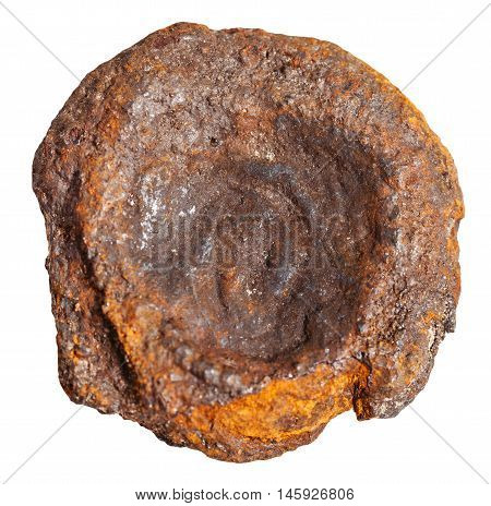 Nugget Of Limonite Stone Isolated On White